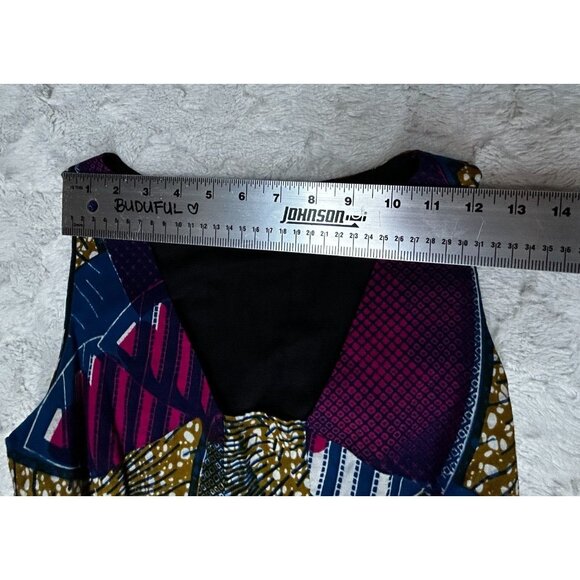 Anthropologie Mille Collines Wax Kirezi Dress Size 4 Sleeveless Black Motif - Picture 4 of 9